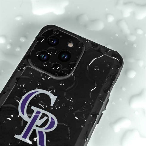 MLB Colorado Rockies - Solid Distressed iPhone 15 Pro Waterproof Case